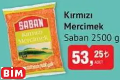 SABAN KIRMIZI MERCİMEK SABAN KIRMIZI MERCİMEK